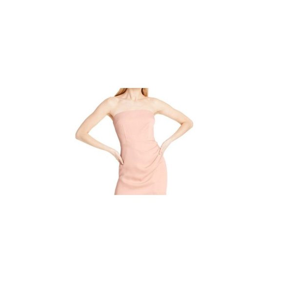 CUSHNIE Women's Strapless Side-Slit Modest Dress i n Blush Pink Size 2 D512AFA - Picture 4 of 5